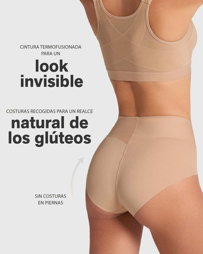 Panty hípster tiro alto de compresión fuerte de abdomen#color_281-rosa-palido