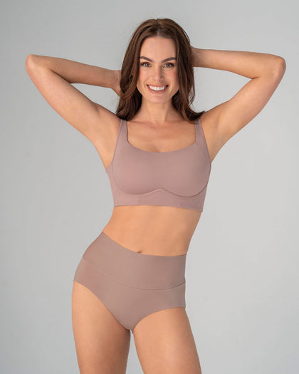Panty hípster tiro alto de compresión fuerte de abdomen#color_281-rosa-palido