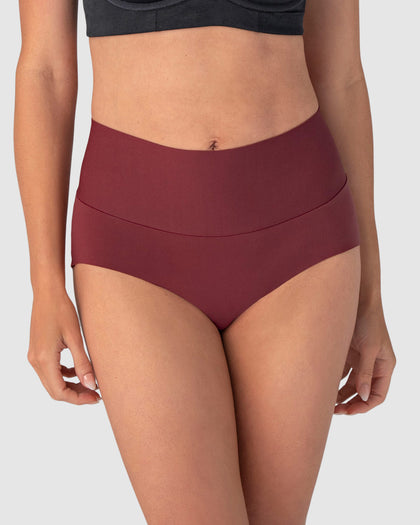 Panty hípster tiro alto de compresión fuerte de abdomen#color_382-vino
