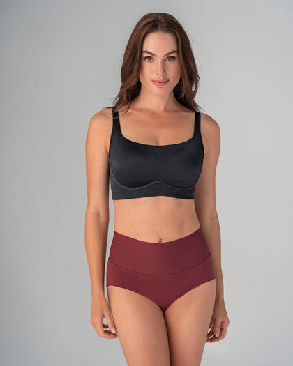 Panty hípster tiro alto de compresión fuerte de abdomen#color_382-vino