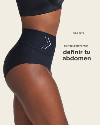 Panty clásico tiro alto de compresión fuerte de abdomen#color_700-negro