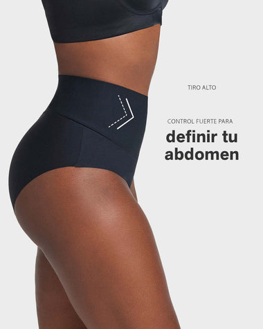 Panty clásico tiro alto de compresión fuerte de abdomen#color_700-negro