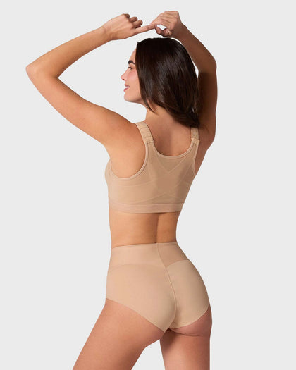 Panty clásico tiro alto de compresión fuerte de abdomen#color_801-cafe-medio