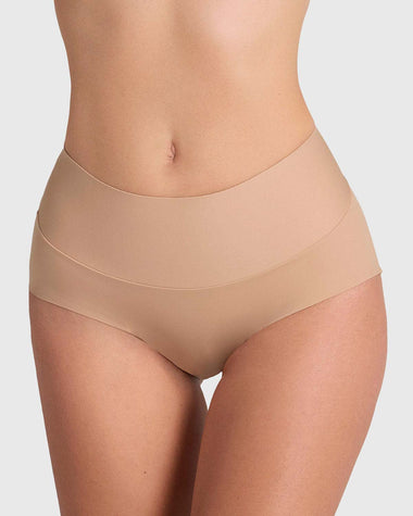 Panty clásico tiro alto de compresión fuerte de abdomen#color_801-cafe-medio