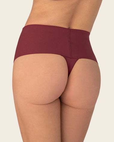 Panty faja brasilera con fajón ancho de compresión fuerte tiro alto#color_382-vino