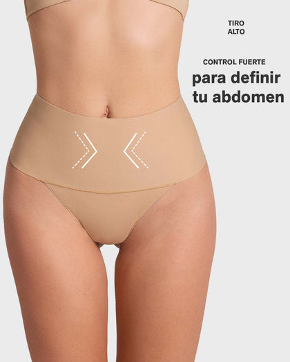 Faja pantalón brasilera con fajón ancho de compresión fuerte tiro alto#color_700-negro
