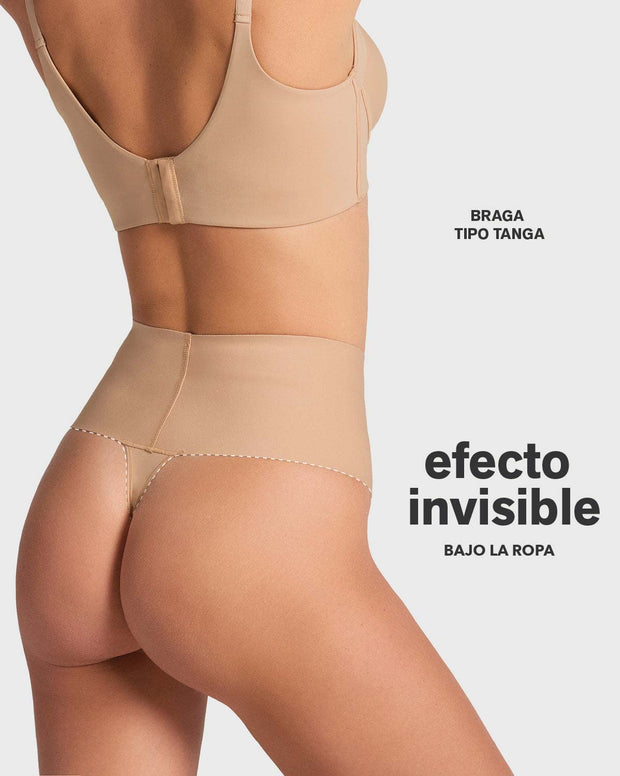 Panty faja brasilera con fajón ancho de control fuerte tiro alto