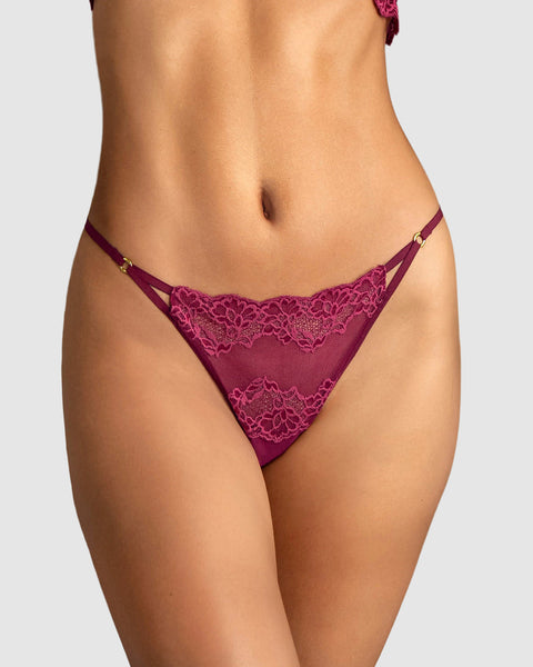 Tanga brasilera en SmartLace® ligera y cómoda#color_240-vino