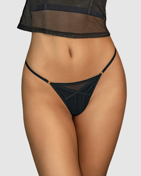 Tanga brasilera con detalles en SmartLace®#color_700-negro