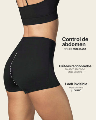 Bóxer corto de compresión fuerte de abdomen#color_700-negro