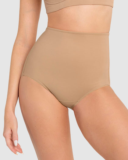 Panty clásico de compresión fuerte, tiro extra alto#color_801-cafe-medio