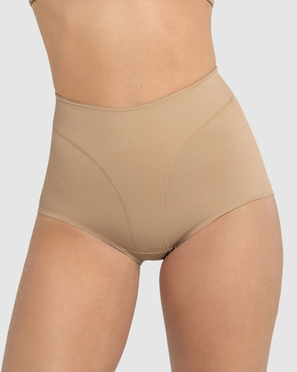 Panty clásico de compresión y tiro alto#color_801-cafe-medio