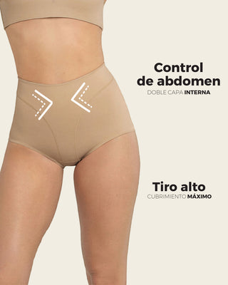 Panty clásico de control y tiro alto#color_857-cafe-medio