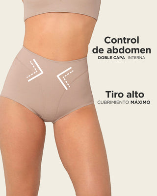 Panty clásico de compresión y tiro alto#color_802-cafe-claro