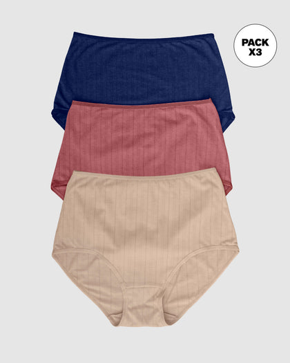 Paquete x 3 panties clásicos con excelente cubrimiento