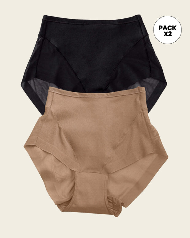 Paquete x 2 panty clásico invisible con tul