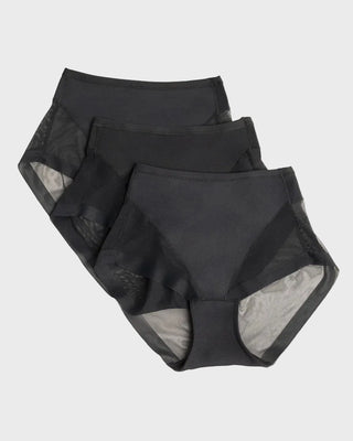 Paquete x 3 panties clásicos invisibles con tul#color_700-negro
