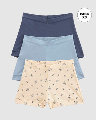 Paquete x 3 bóxers con algodón elástico#color_s41-azul-grisaceo-azul-claro-estampado-floral