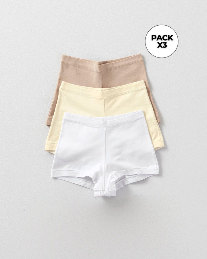 Paquete x 3 bóxers con algodón elástico