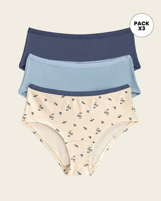 Paquete x 3 panties clásicos de máxima comodidad y frescura#color_s38-azul-grisaceo-azul-claro-estampado-floral