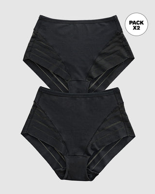 Paquete x 2 panty faja pantalón clásicos compresión moderada de abdomen#color_s04-negro