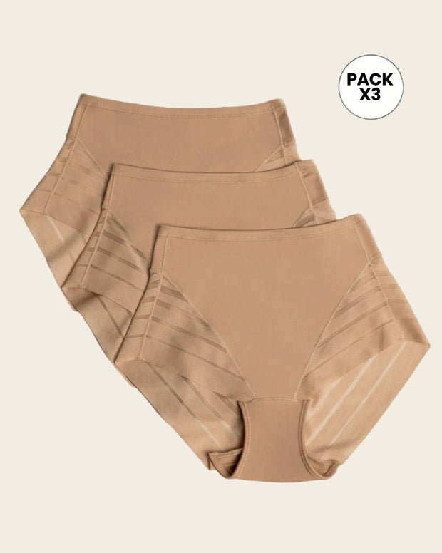 Paquete x 3 panty faja clásicos control moderado de abdomen