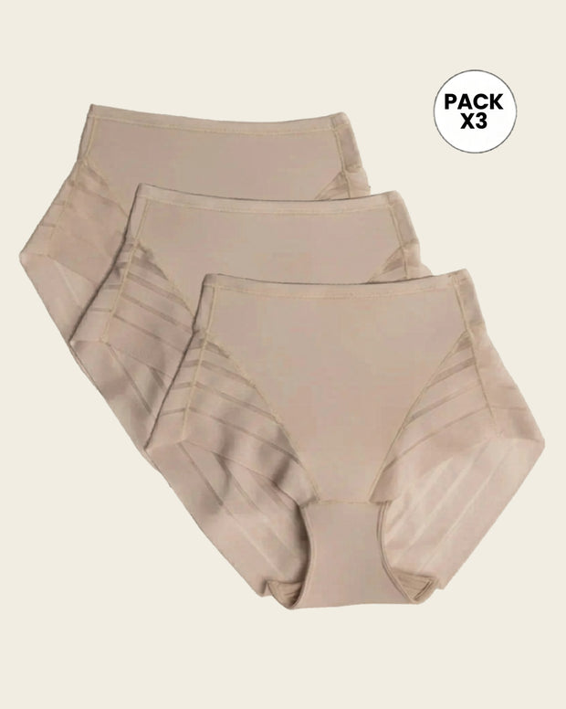 Paquete x 3 panty faja clásicos control moderado de abdomen