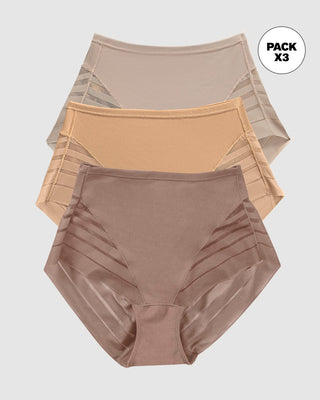 Paquete x 3 panties faja clásicos con control moderado de abdomen#color_s03-surtido