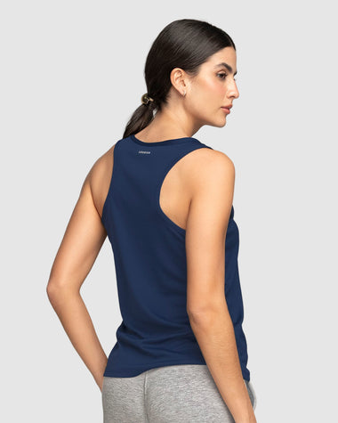 Camiseta deportiva de secado rápido y silueta semiajustada para mujer#color_509-azul