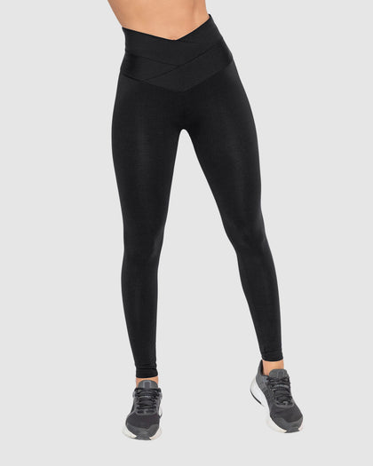 Legging deportivo de compresión con pretina cruzada en forma de V#color_700-negro