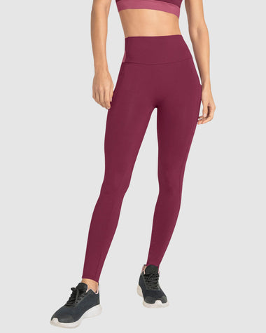 Legging tiro alto compresión en abdomen y muslos con bolsillo lateral#color_220-vinotinto