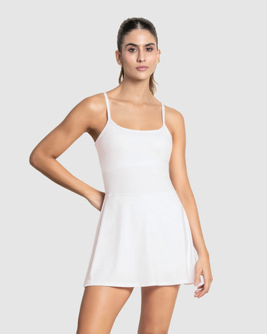 Vestido deportivo con top y short internos#color_000-blanco