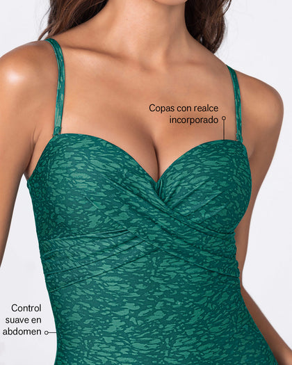 Traje de baño de realce de busto elaborado con botellas PET#color_182-estampado-piel-verde