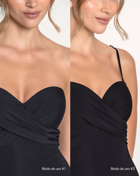 Traje de baño strapless con realce incorporado en las copas#color_700-negro