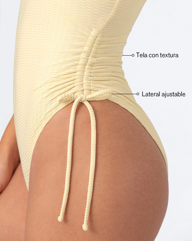 Traje de baño entero graduable en piernas