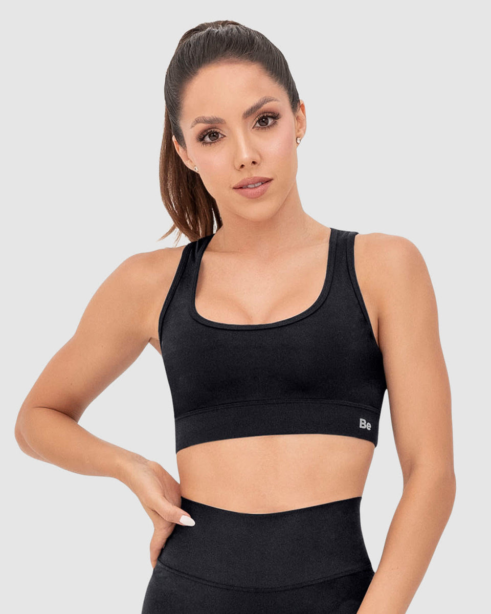 Top deportivo espalda atlética con abertura y SmartLace® Leonisa Active by Silvy Araujo