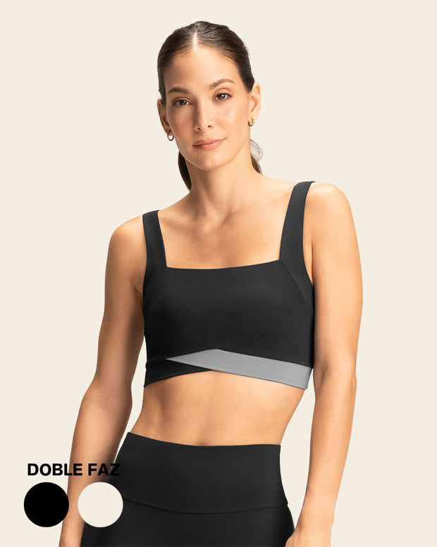 Top deportivo doble faz, cargaderas anchas