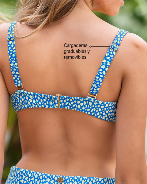 Bikini con panty tiro alto y top corsetero#color_086-estampado-animal-print-azul