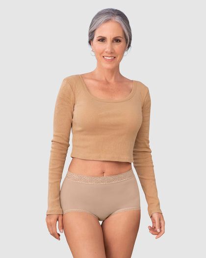 Paquete x 3 panties clásicos de ajuste y cubrimiento total#color_984-blanco-cafe-claro-marfil