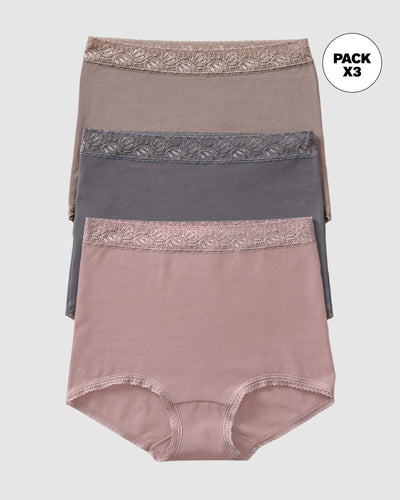 Paquete x 3 panties clásicos de ajuste y cubrimiento total#color_s25-palo-de-rosa-gris-claro-gris-oscuro