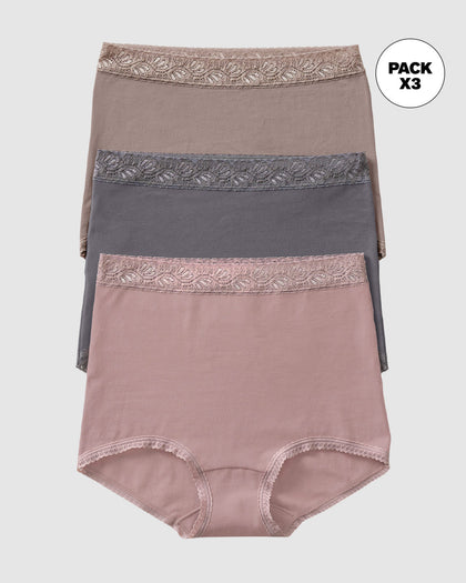 Paquete x 3 panties clásicos de ajuste y cubrimiento total#color_s25-palo-de-rosa-gris-claro-gris-oscuro