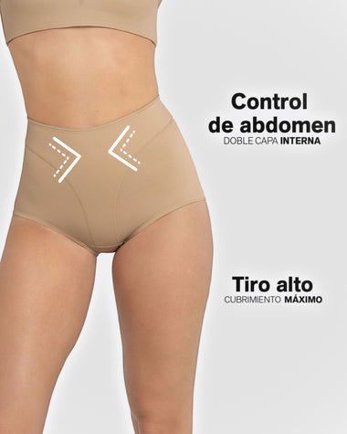 Panty clásico de compresión y tiro alto#color_801-cafe-medio