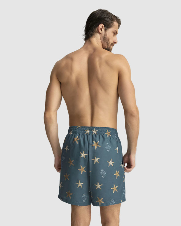 Pantaloneta de baño masculina con práctico bolsillo al lado derecho