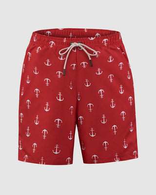 Pantaloneta de baño masculina con práctico bolsillo al lado derecho#color_183-estampado-anclas