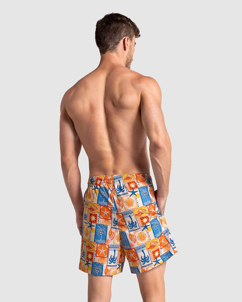 Pantaloneta de baño masculina con práctico bolsillo al lado derecho#color_191-estampado-estampas