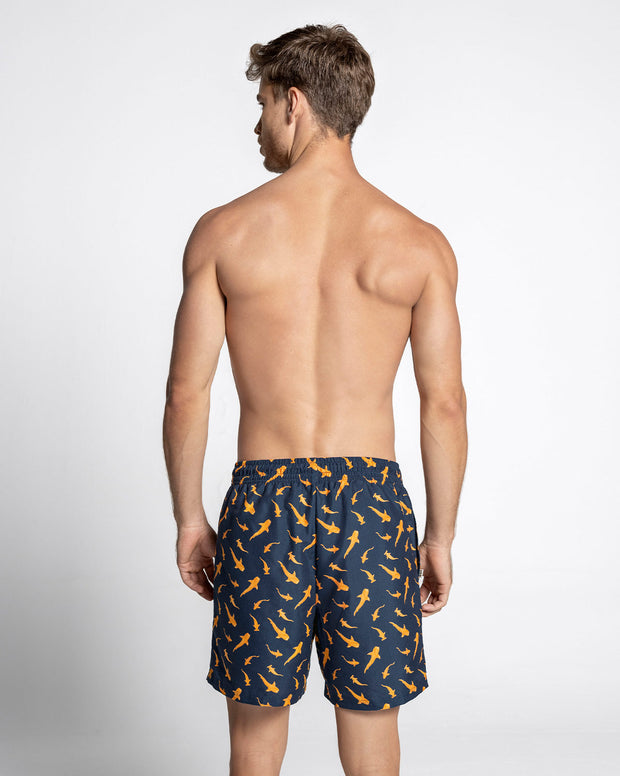 Pantaloneta de baño masculina con práctico bolsillo al lado derecho