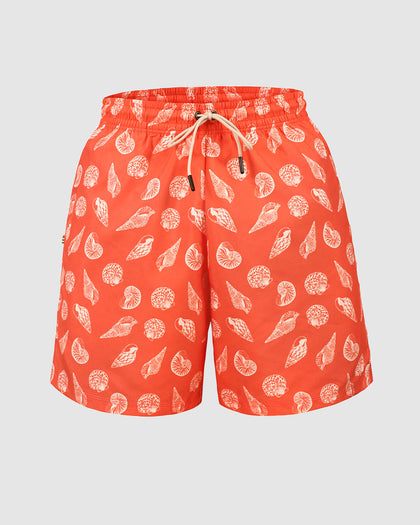 Pantaloneta de baño masculina con práctico bolsillo al lado derecho#color_a45-estampado-caracoles