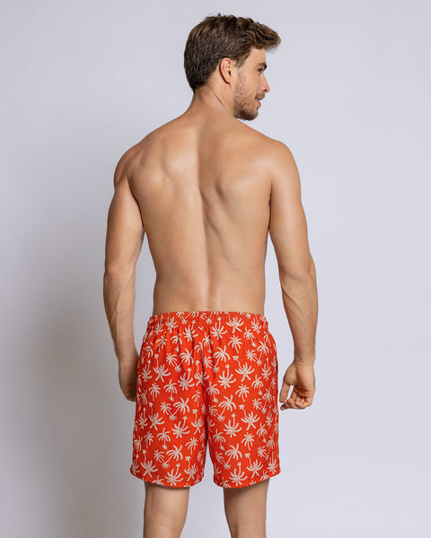 Pantaloneta de baño masculina con práctico bolsillo al lado derecho#color_a70-estampado-palmeras