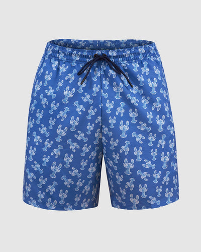 Pantaloneta de baño masculina con práctico bolsillo al lado derecho#color_b40-estampado-azul-cangrejo