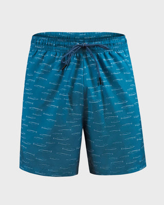 Pantaloneta de baño masculina con práctico bolsillo al lado derecho#color_c64-estampado-tiburones